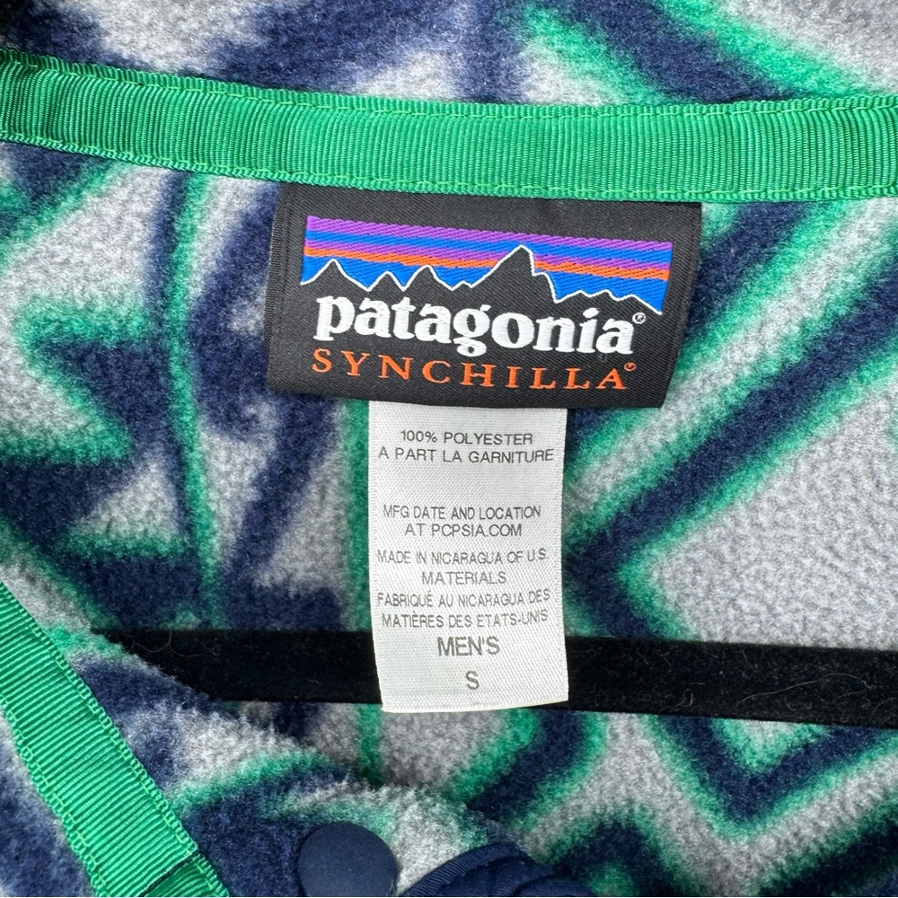 Vintage Patagonia Mens Synchilla Snap-T Fleece Pullover Aztec Tribal Pattern SzS - Picture 6 of 10